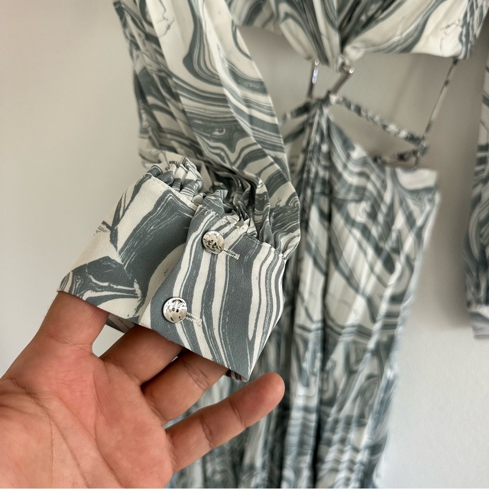 Jonathan Simkhai Priya Swirl Print Waist Cut-Out Dress Size: 2 - Picture 4 of 14